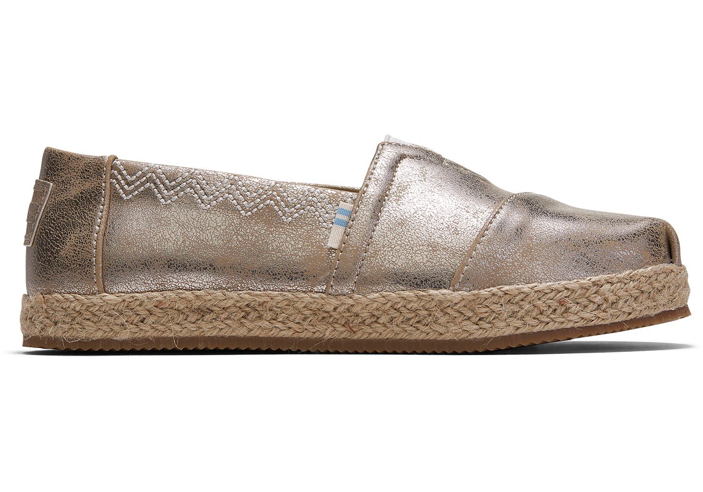 Toms Classics Shimmer Synthetic - Kids Alpargata Espadrilles - Gold - NZ - 170842EJX